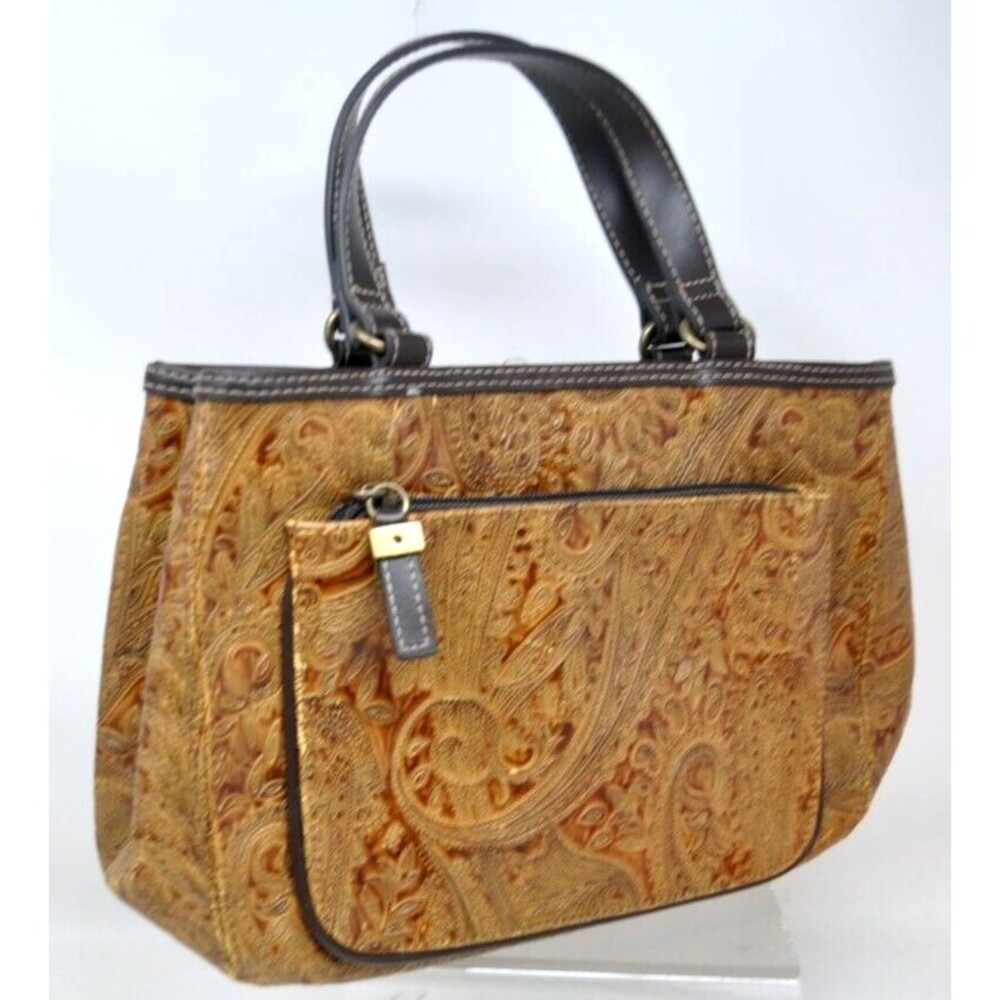 RELIC Faux Vegan Leather Tooled Handbag Purse Hand Carry
